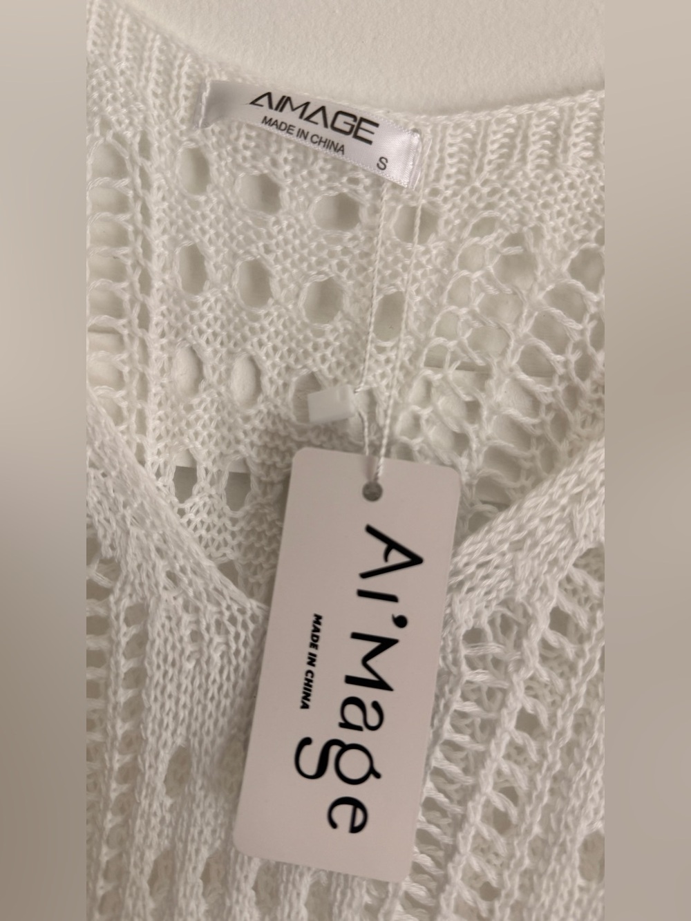 White Crochet Halter Swim Cover-Up Dress - Picture 4 of 6